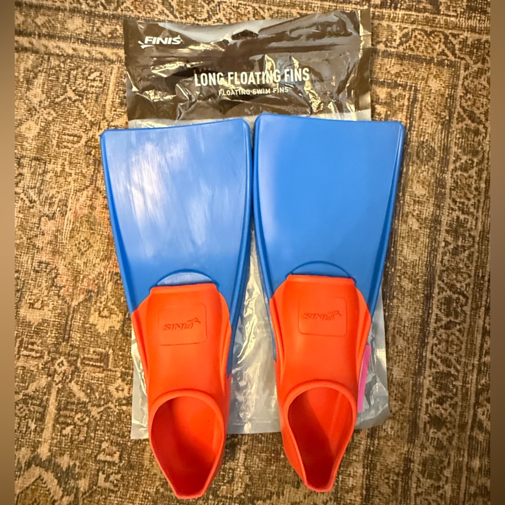 Finis Long Floating Swim Fins - Red and Blue